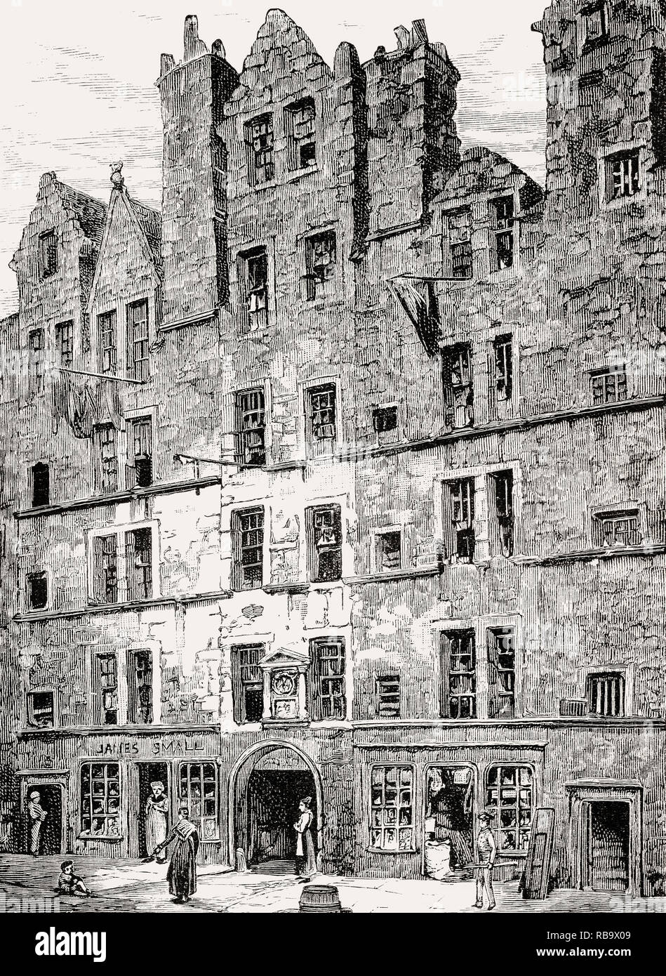 Hall du tailleur, Cowgate, Edinburgh, Ecosse, 19e siècle Banque D'Images
