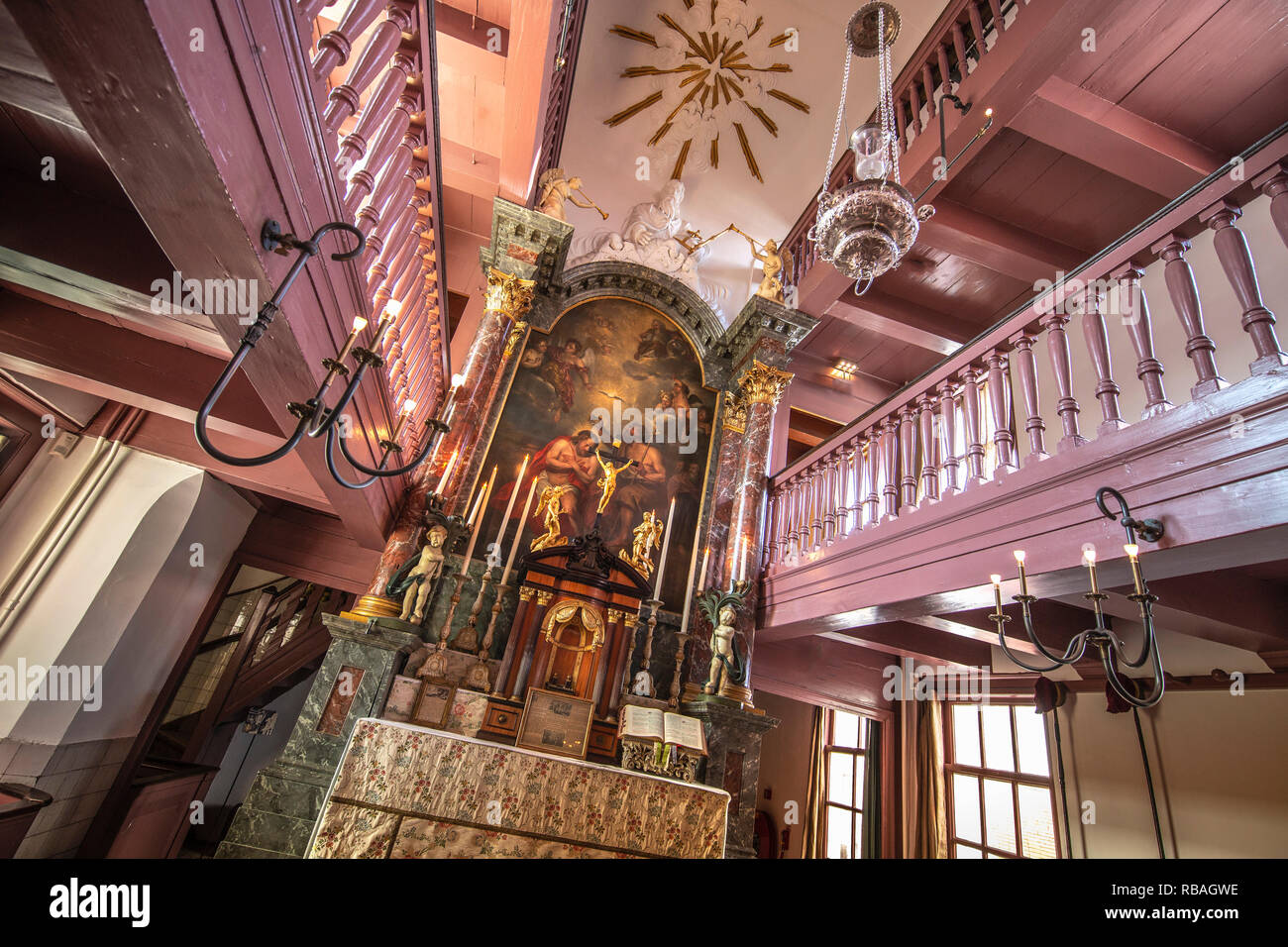 Les Pays-Bas, Amsterdam, Museum Ons' Lieve Heer op à soudure, notre Seigneur dans le grenier du Musée. Un avec une église catholique dans l'un Banque D'Images