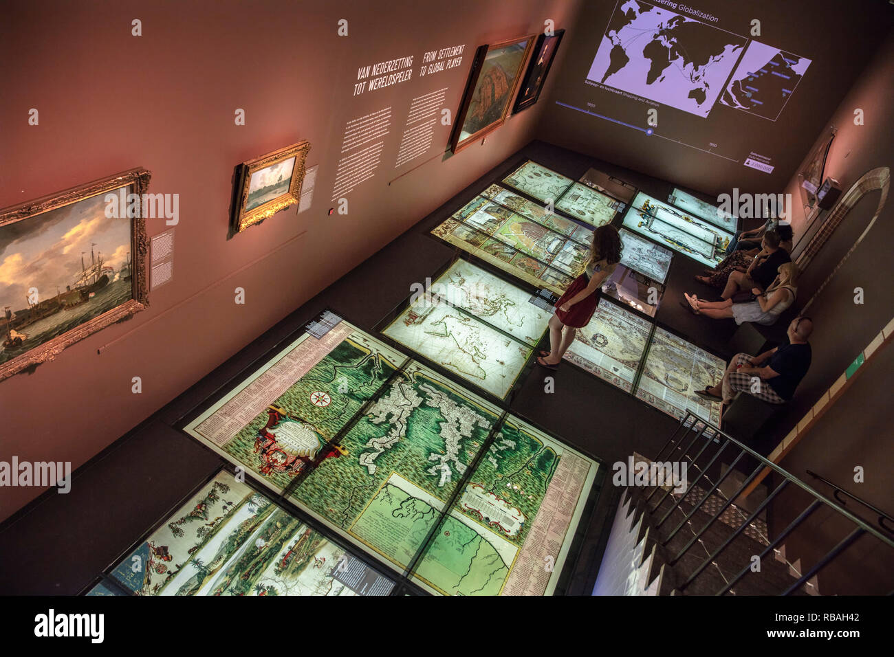 Les Pays-Bas, Amsterdam, Amsterdam Museum. Règlement de l'exposition appelée au joueur mondial. Banque D'Images
