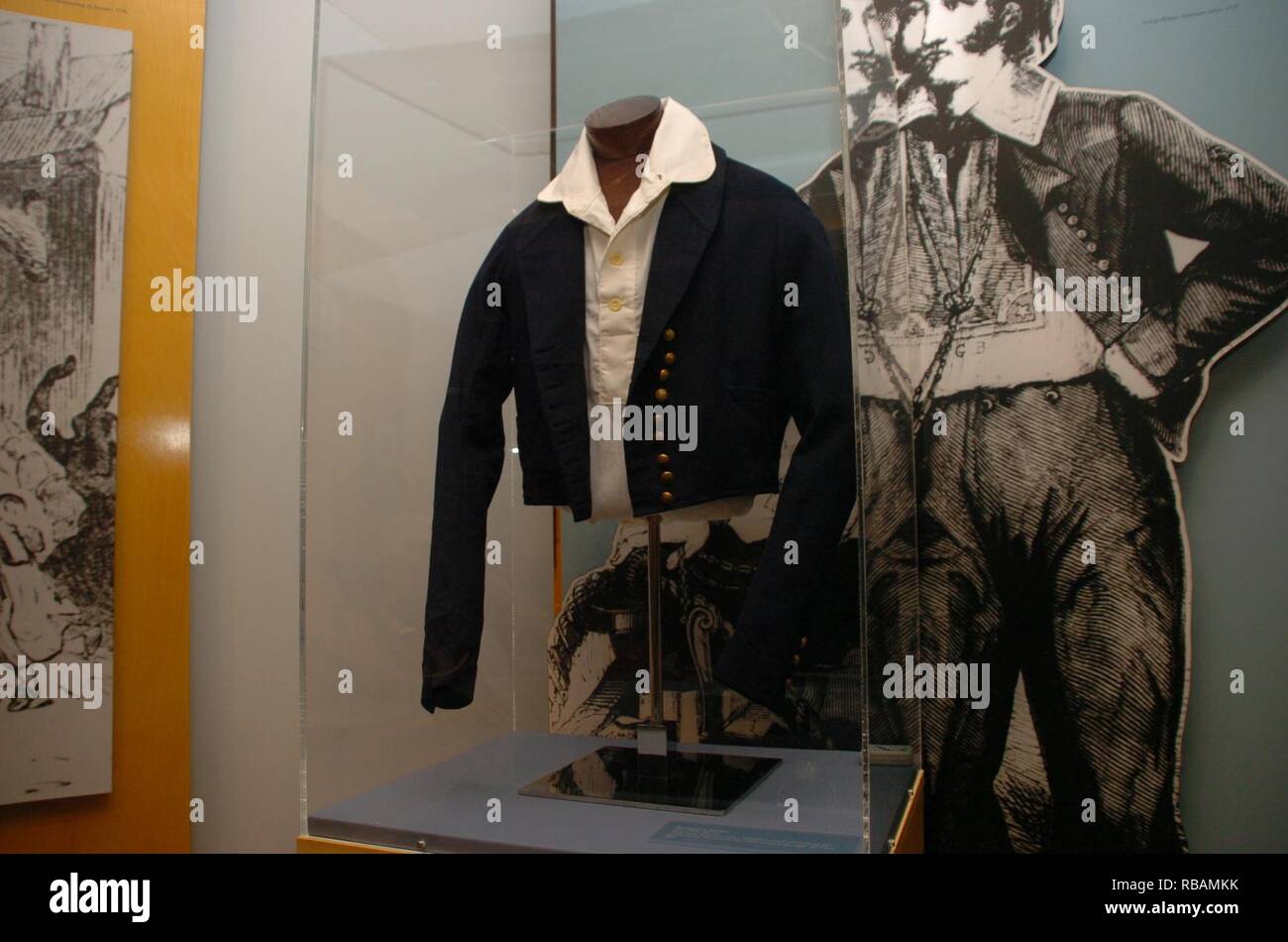 Veste de marin. # 1852 Adhésion HRNM, RH96-256-001. Ce type de veste était  un article type de vêtements pour les marins de la fin du xviiie siècle par  la guerre civile. Cette