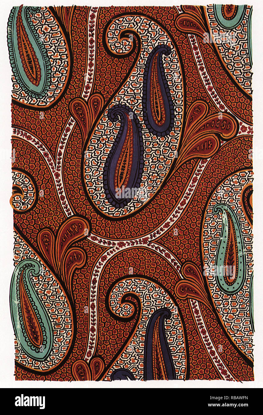 La conception des cellules de Paisley. Banque D'Images La conception des cellules de Paisley. Banque D'Images