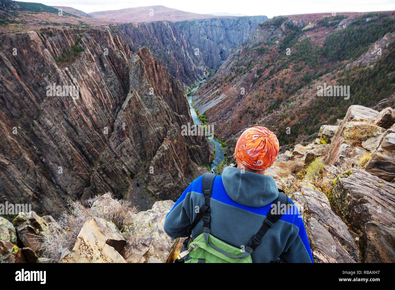 Tourisme Le granite abruptes du Black Canyon of the Gunnison, Colorado, USA Banque D'Images