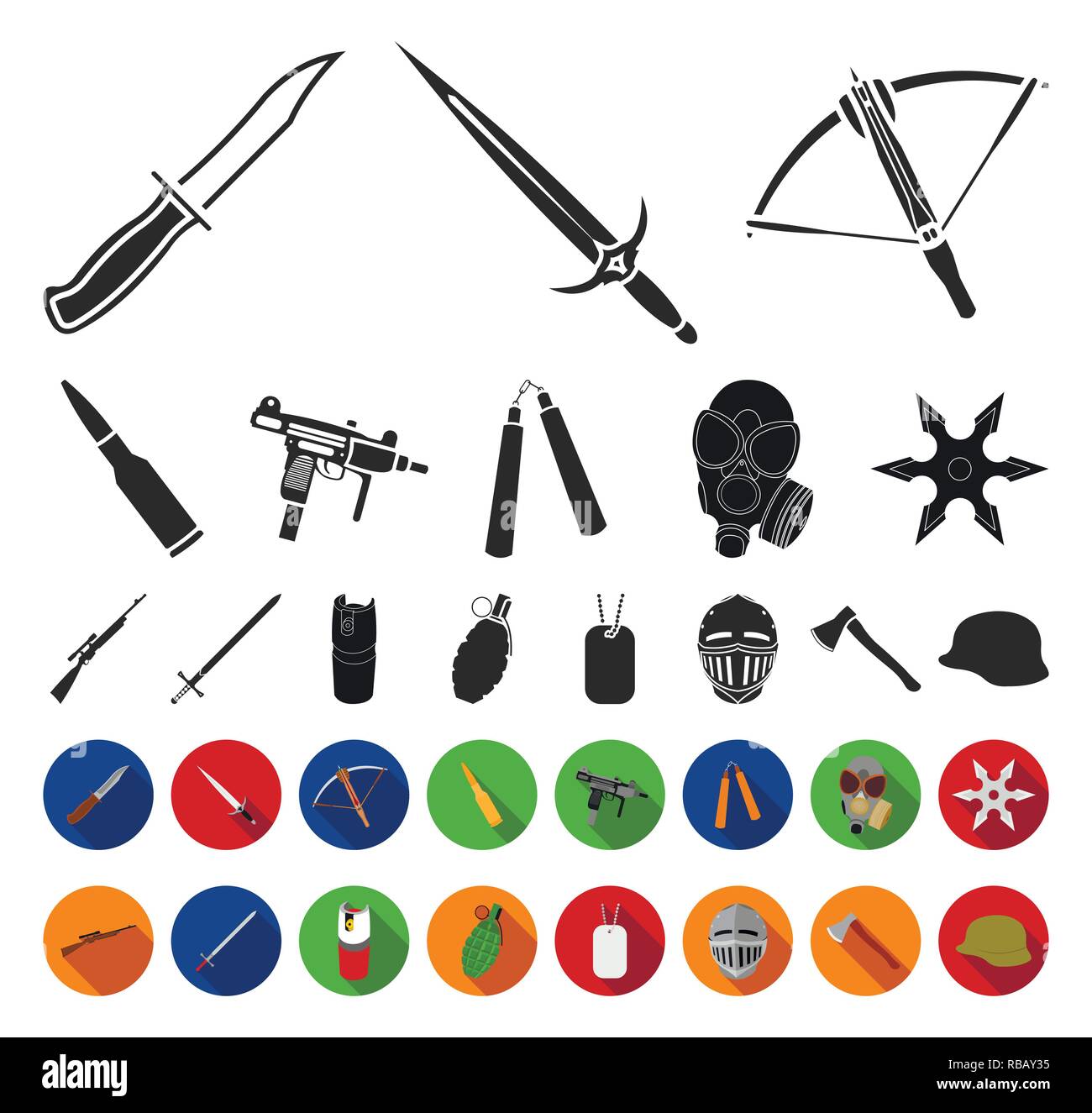 Les armes d'assaut,,,ax,bataille,Black,télévision,pales,balles,collection,cartouche,combat,défense,arbalète,design,feu,gaz,pistolet,Grenade,remise,casque,suspension,illustration,isolé,couteau,logo,masque,moyens,metal,médiévale,militaires,,modernes,nunchuk,1,carabine,set,shuriken,signer,sniper,acier,soldat,épée,cote,tags,deux,uzi vecteur,guerre,armes,armes,vecteurs vecteur web , Illustration de Vecteur