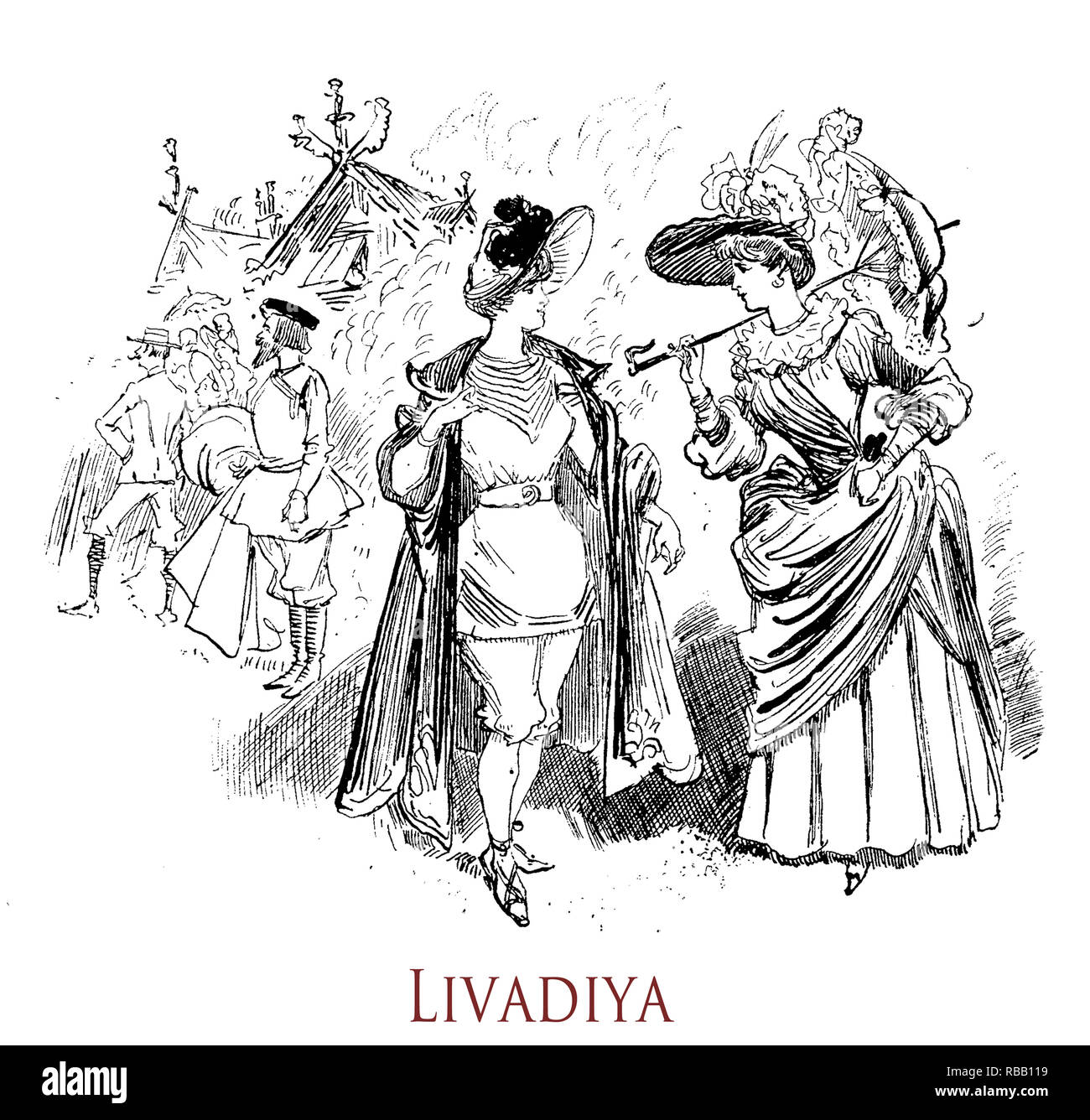 Vintage De L Humour Et Du Plaisir Les Vacances D Ete Sur La Mer A Livadiya Crimee La Vie Parisienne Magazine Satirique Francais L Annee 18 Photo Stock Alamy