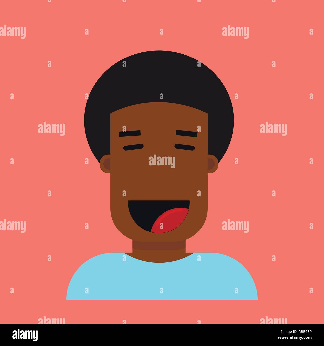 Cartoon vector Cool illustration d'un garçon heureux d'Afrique. Illustration de Vecteur