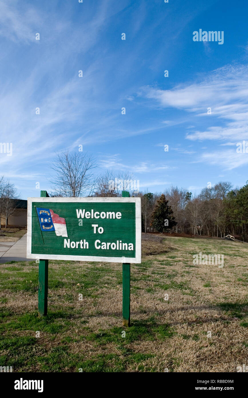 Bienvenue à Caroline du Nord USA signe. Banque D'Images
