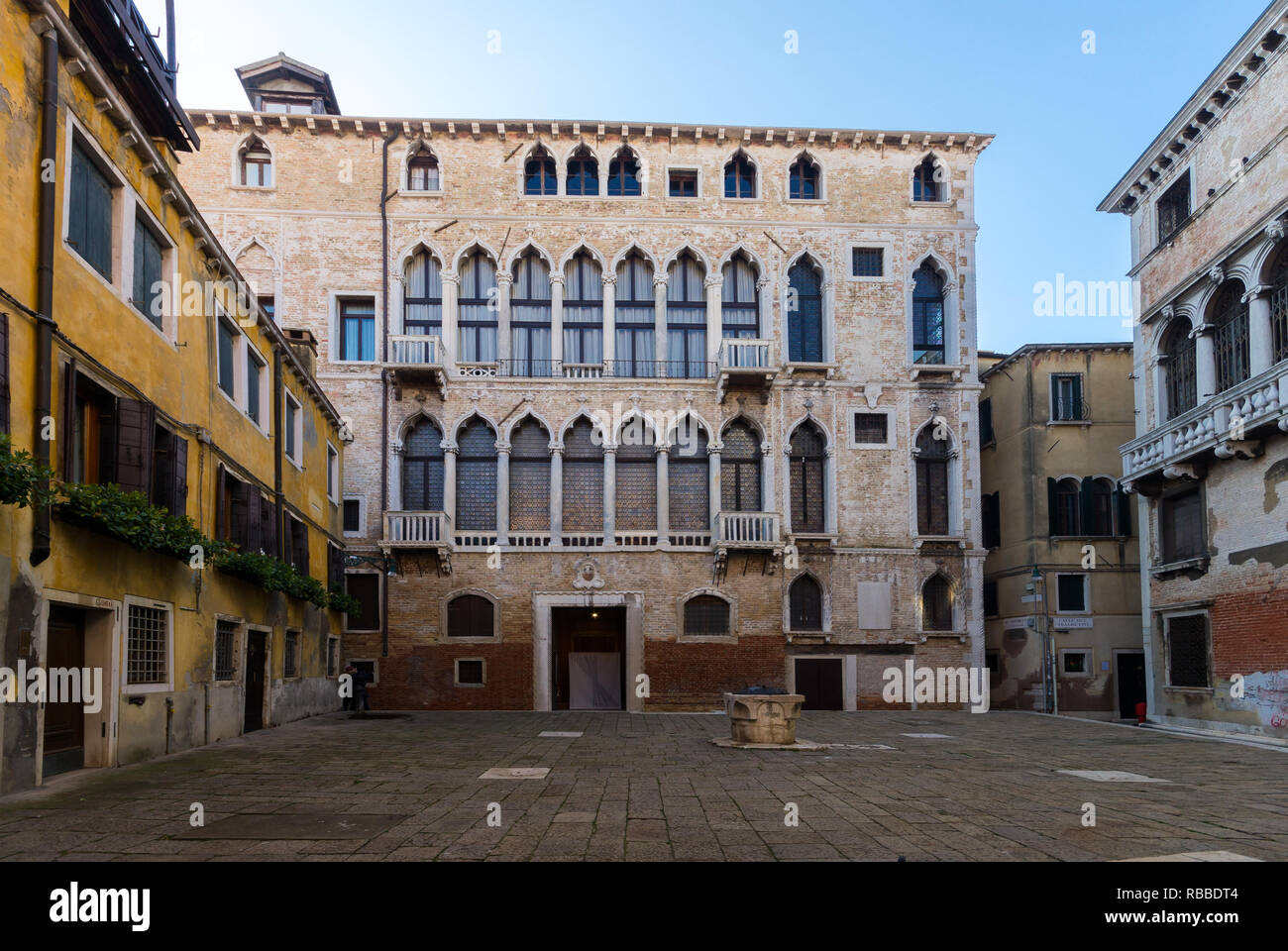 Palazzo Palazzo Fortuny à Venise, accueil d'artistes et designers Espagnol Mariano Fortuny y Madrazo, l'un des meilleurs musées de Venise & fine arts appliqués Banque D'Images