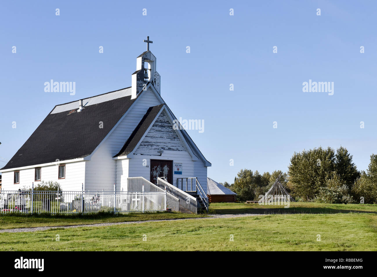 Ancienne Église, communauté de Waskaganish Le Nord du Québec Banque D'Images