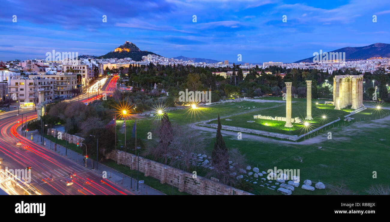 Vue sur la ville d'antenne à Athènes, Grèce Banque D'Images