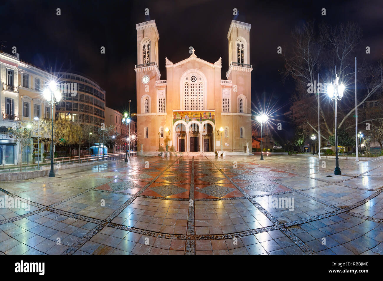 La Cathédrale métropolitaine d'Athènes, Grèce Banque D'Images
