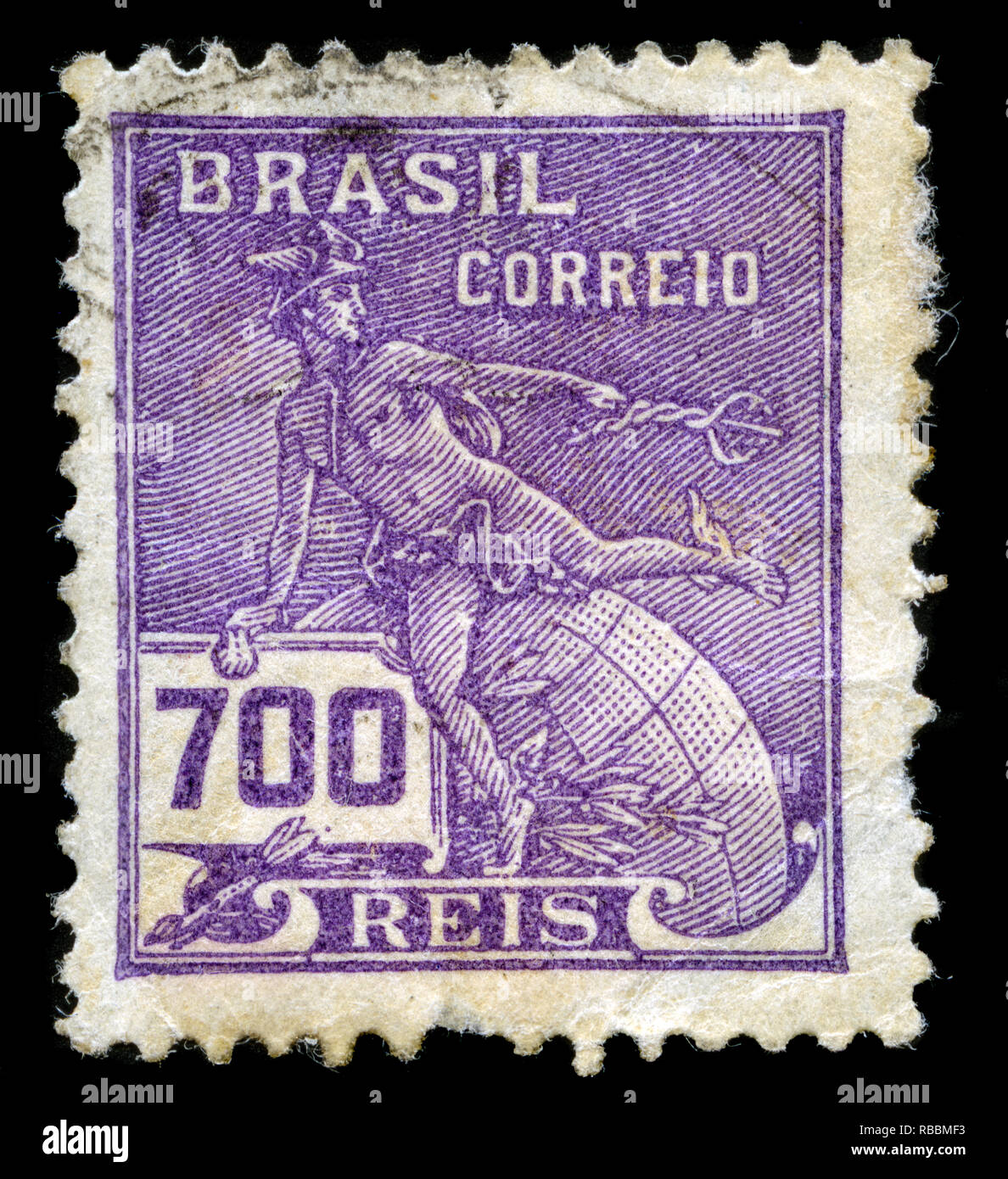 Affranchissement stramp du Brésil dans l'économie et de la Culture Vous y trouverez - série émise en 1928 Banque D'Images