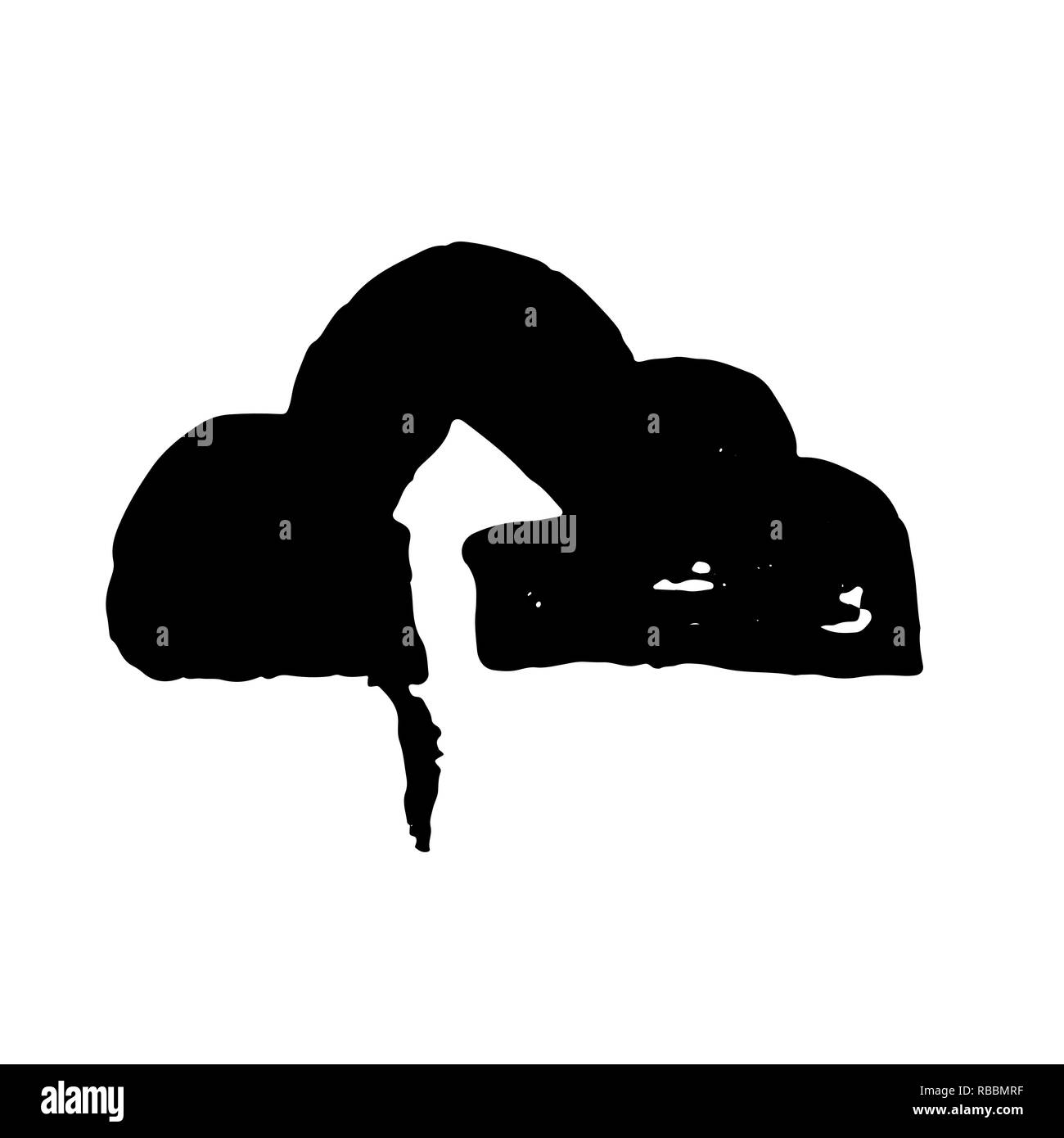 Télécharger Cloud grunge icône. Vector illustration d'encre Illustration de Vecteur