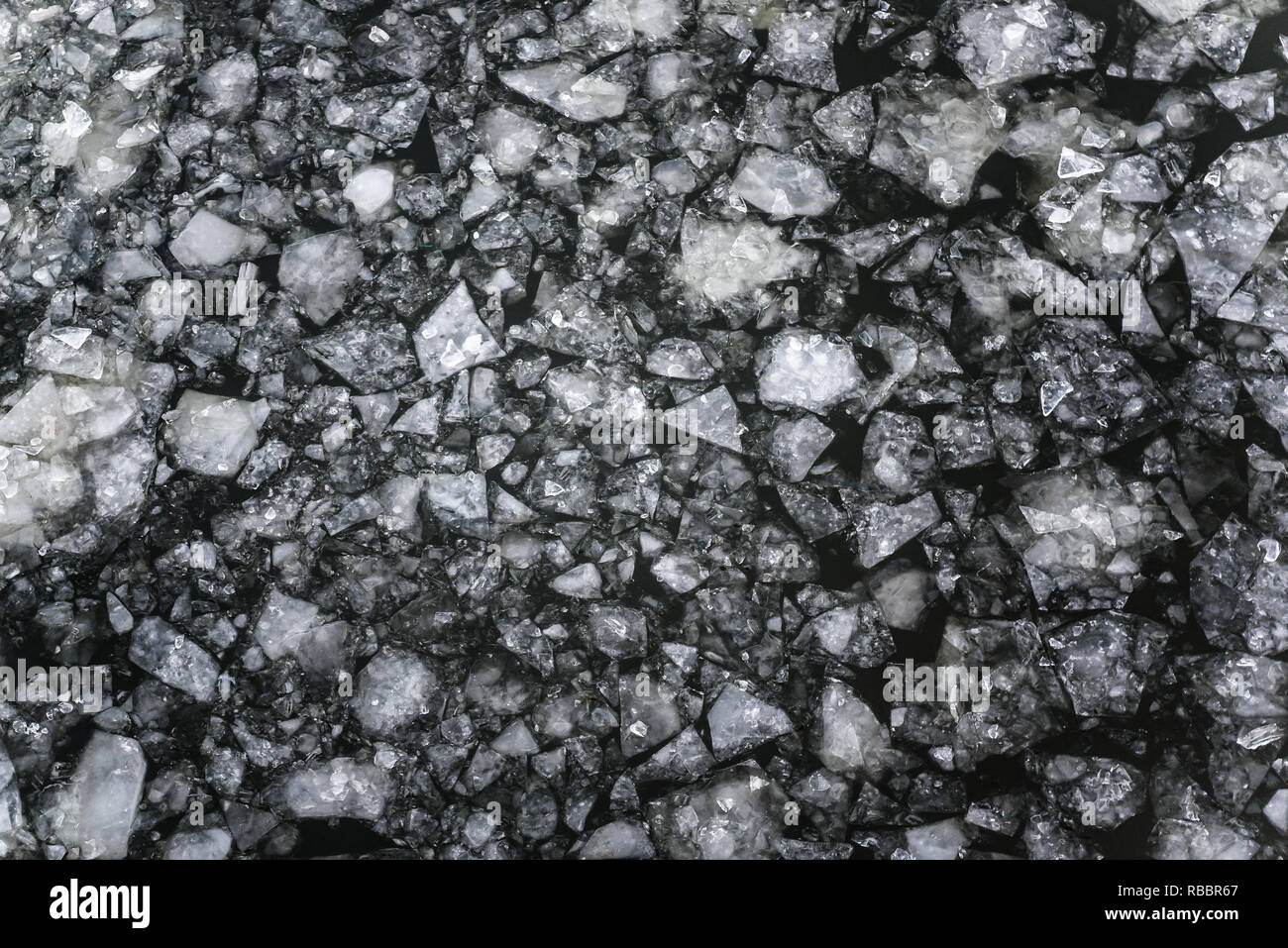 Résumé La texture de crashed ice drift sur l'eau Banque D'Images