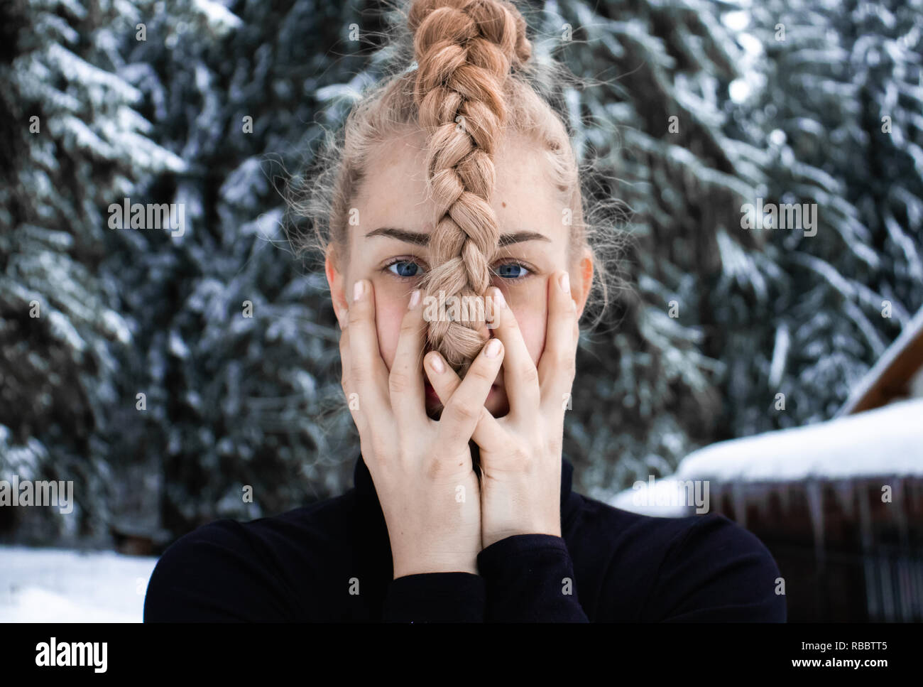 Femme Fille, portrait, abstrait. Banque D'Images