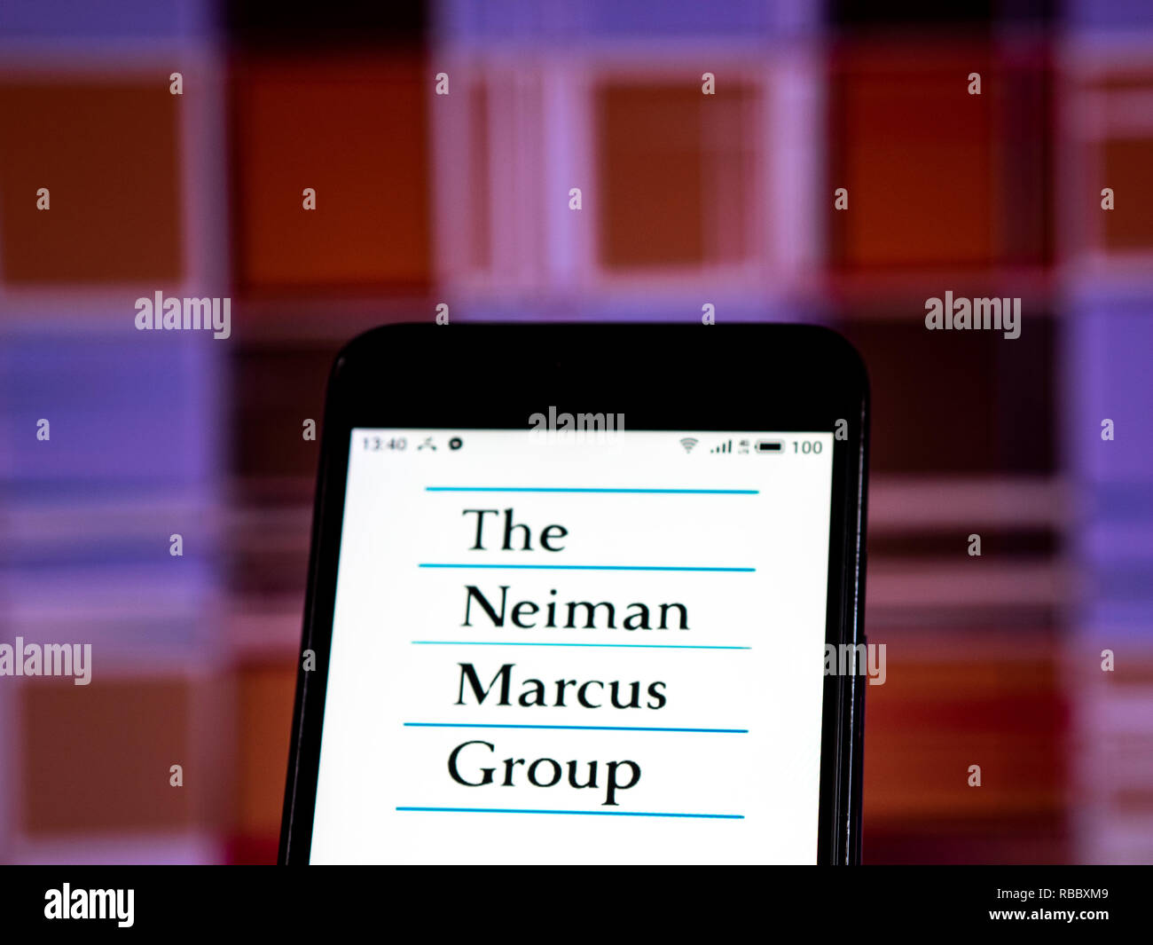 Neiman Marcus Department Store logo de l'entreprise vu affichée sur téléphone intelligent. Banque D'Images