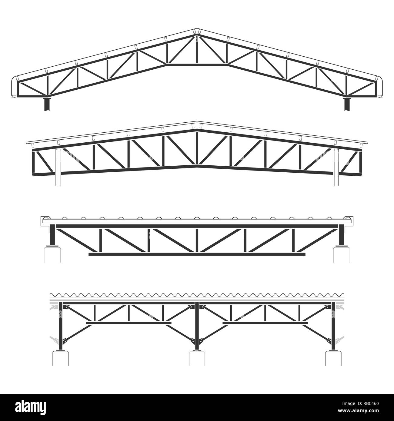 Construction de cadre en acier toiture,couverture charpente, définir, vector illustration Illustration de Vecteur