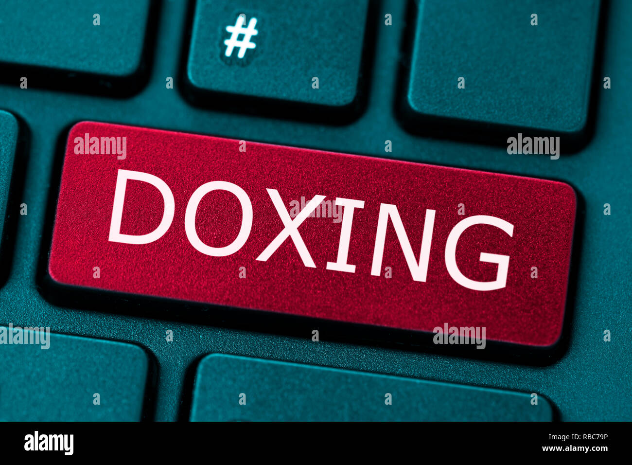 Doxing Clé ordinateur Banque D'Images