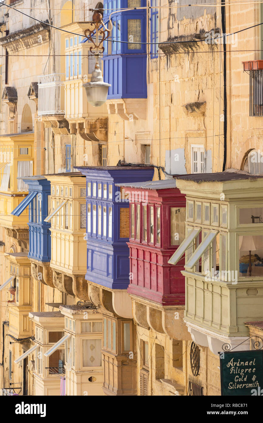 Malte, Malte, La Valette, Rue de la République Banque D'Images