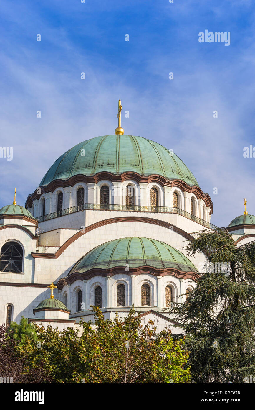 Serbie, Belgrade, Saint Sava Temple - La plus grande cathédrale orthodoxe dans le monde Banque D'Images