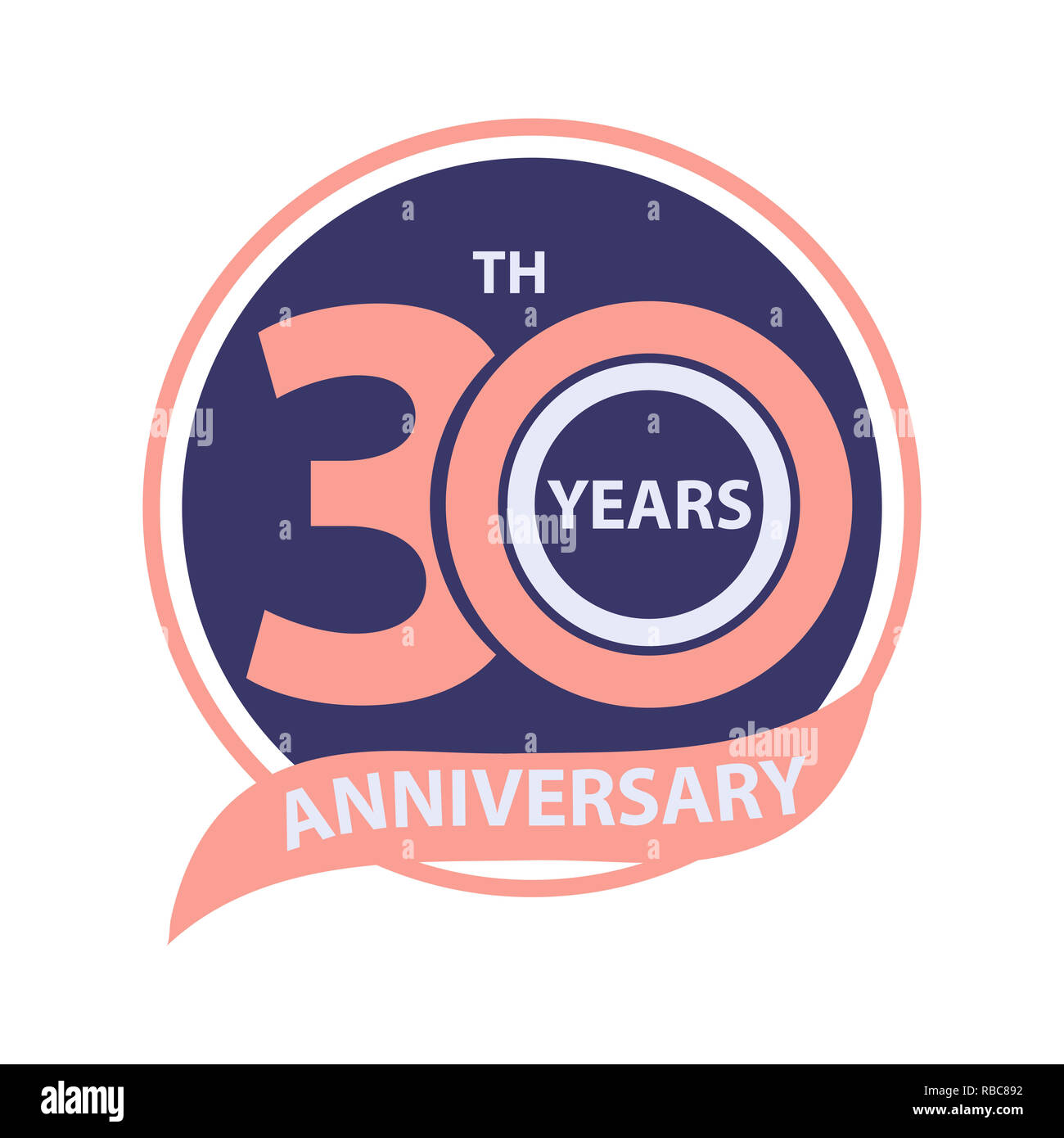 30 e anniversaire de l'inscription et le logo célébration Banque D'Images