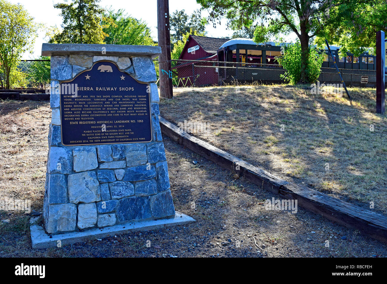 Sierra ateliers de chemins de fer, monument historique, n° 1053, de Jamestown, en Californie Banque D'Images