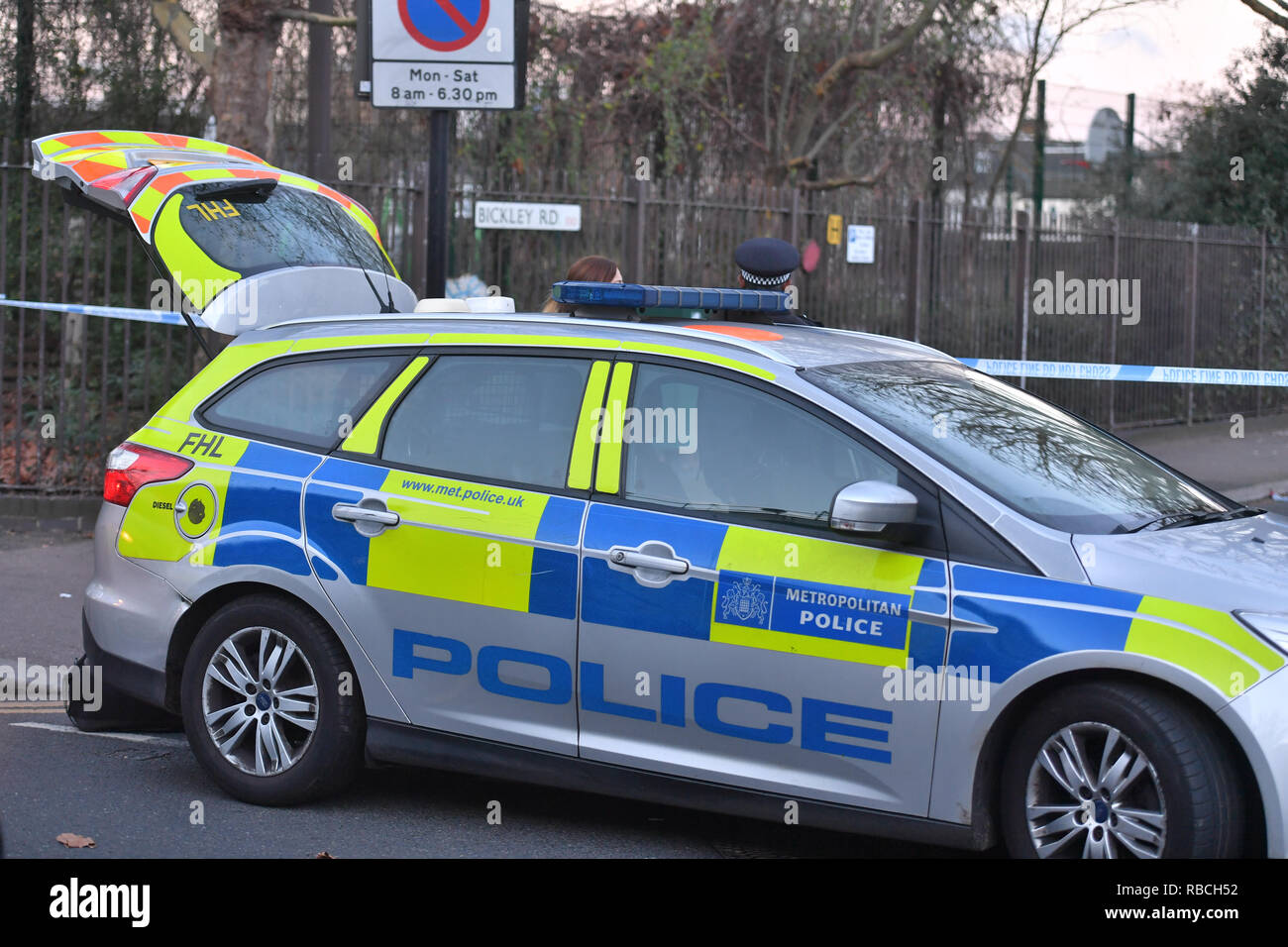 La scène de Leyton, Waltham Forest, dans le nord-est de Londres où un garçon de 14 ans est mort mardi après avoir été trouvés avec poignardé. Banque D'Images