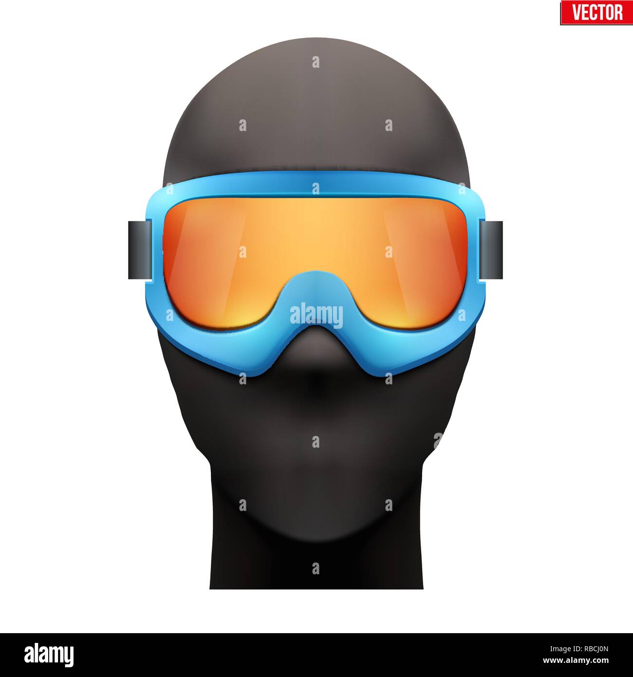 Masque avec lunettes de ski Balaclava Illustration de Vecteur