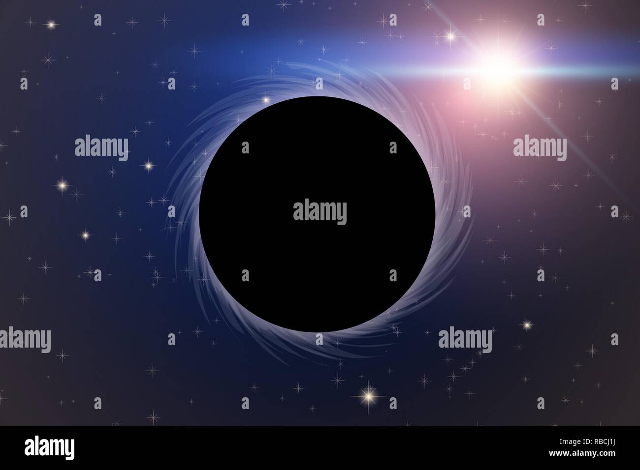 Arrière-plan de l'espace avec trou noir Illustration de Vecteur