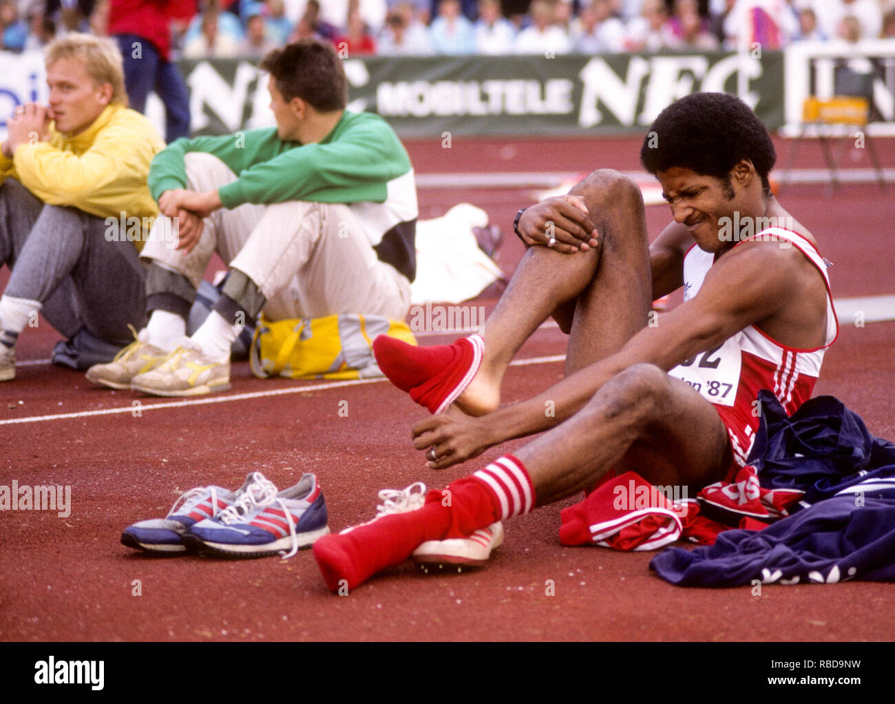 JAVIER SOTOMAYOR athlète cubain, spécialiste du saut en hauteur Banque D'Images