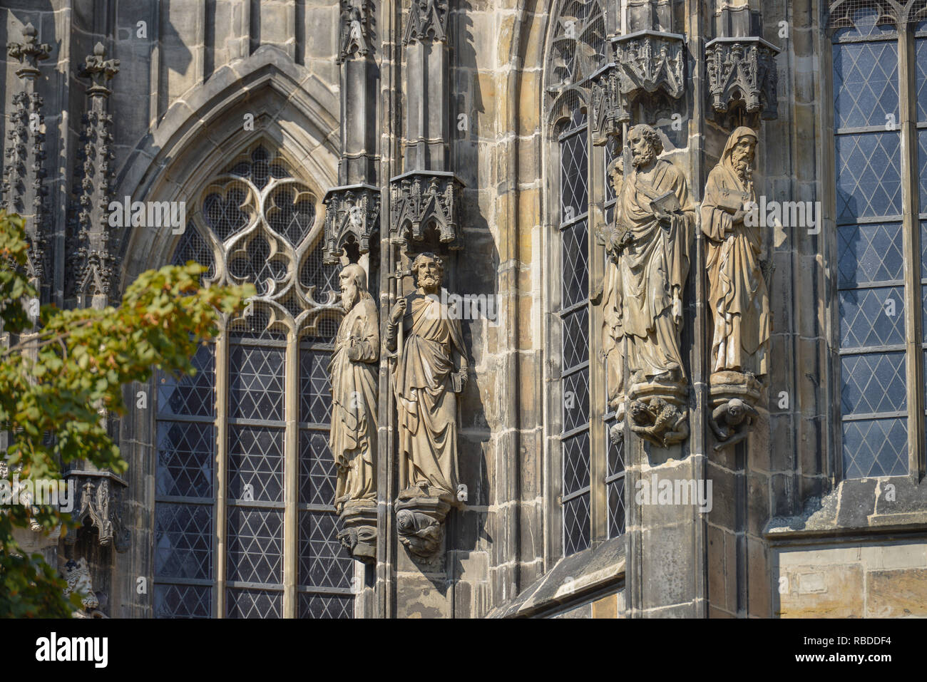 L'extérieur de sculptures, cathédrale, Aix-la-Chapelle, Rhénanie du Nord-Westphalie, Allemagne, Aussenskulpturen, Dom, Nordrhein-Westfalen, Deutschland Banque D'Images