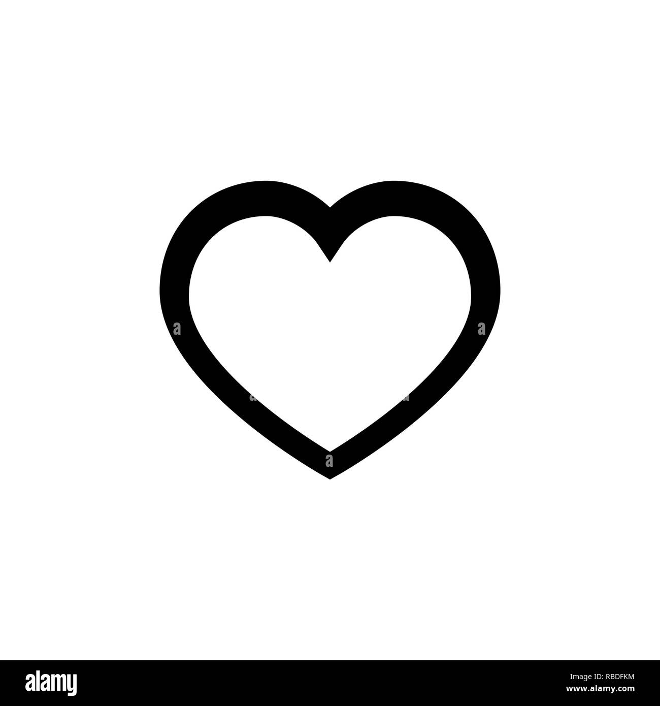 L'icône de la ligne du coeur sur fond blanc Illustration de Vecteur