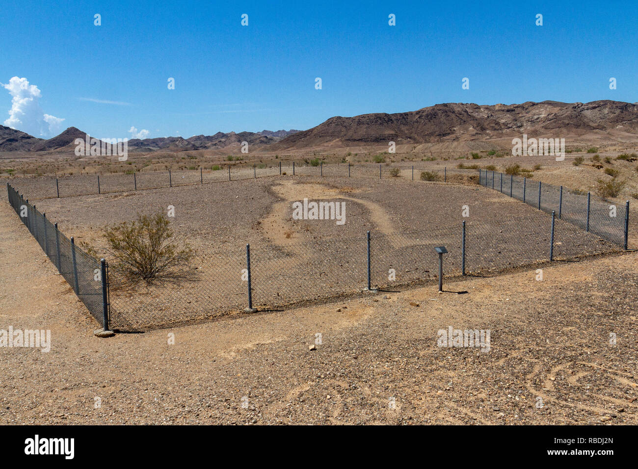 Une figure humaine, une partie de la Blythe intailles, près de Blythe, CA, USA. Banque D'Images