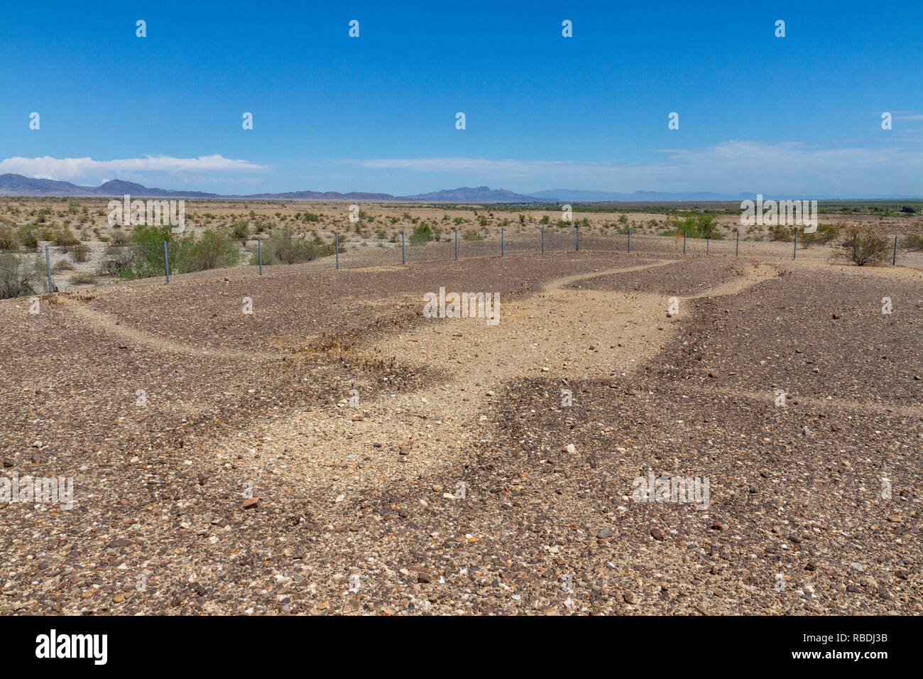 Une figure humaine, une partie de la Blythe intailles, près de Blythe, CA, USA. Banque D'Images