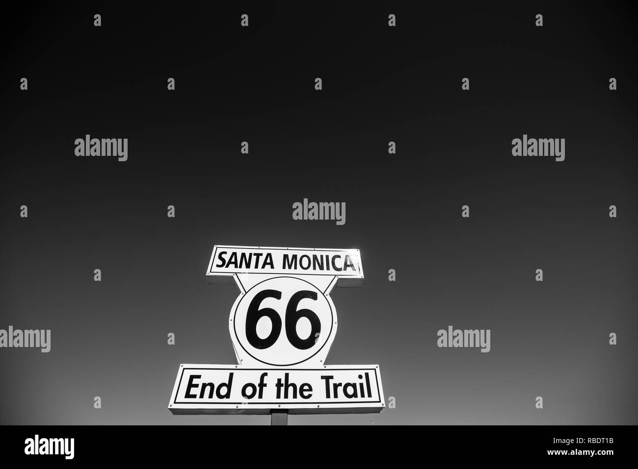 Route 66 : fin du sentier - Santa Monica, Californie Banque D'Images