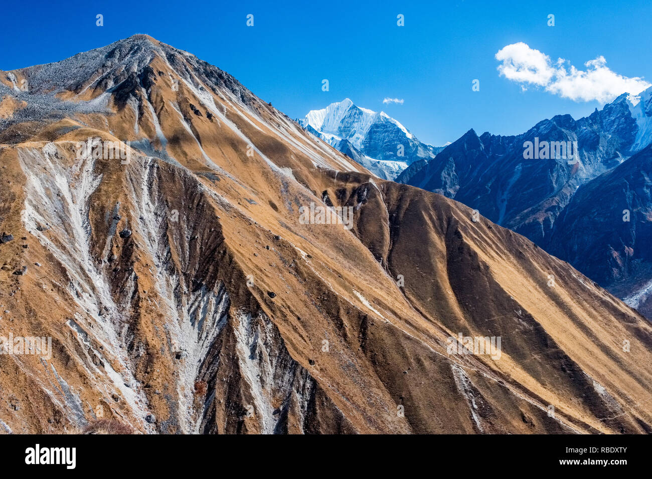Des paysages de montagne dans la haute vallée du Langtang, Katmandou, Népal Himalaya Banque D'Images