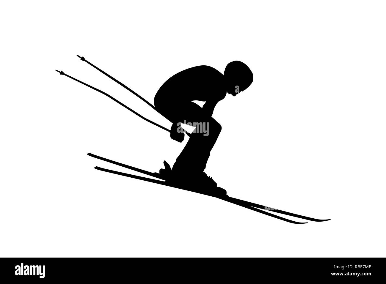 Sport d'hiver Ski alpin descente hommes athlète Banque D'Images