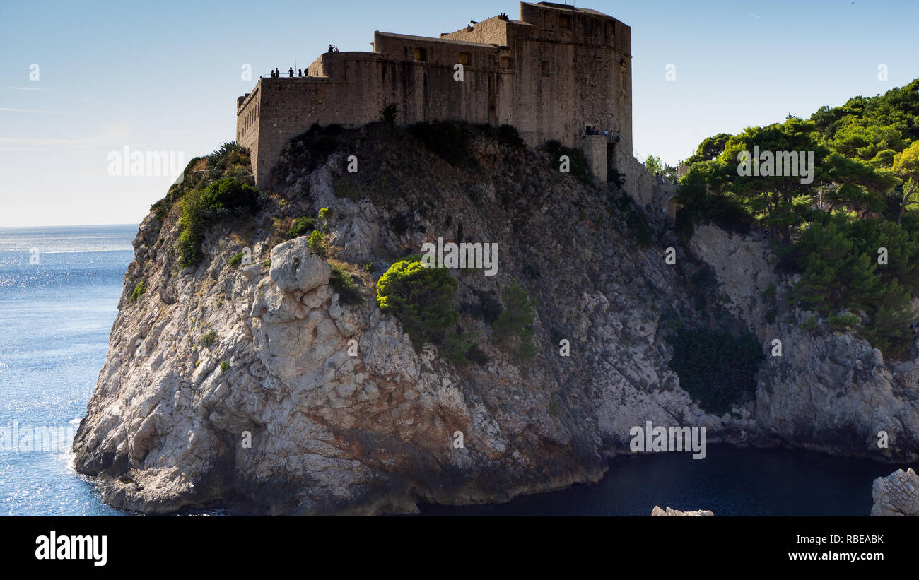 Forteresse Lovrijenac est un jeu des trônes Tournage à Dubrovnik Banque D'Images