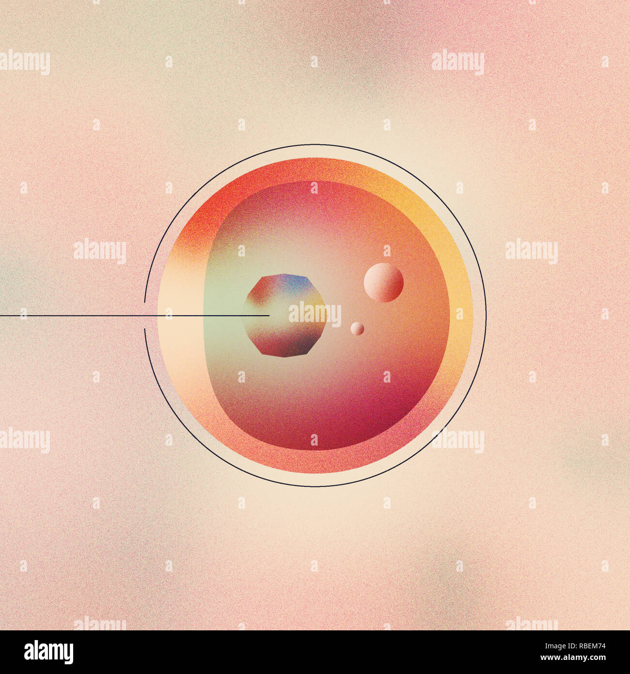 Illustration numérique de la thérapie génique humaine, l'édition de cellules artificielles, virus futuriste la transplantation. Banque D'Images