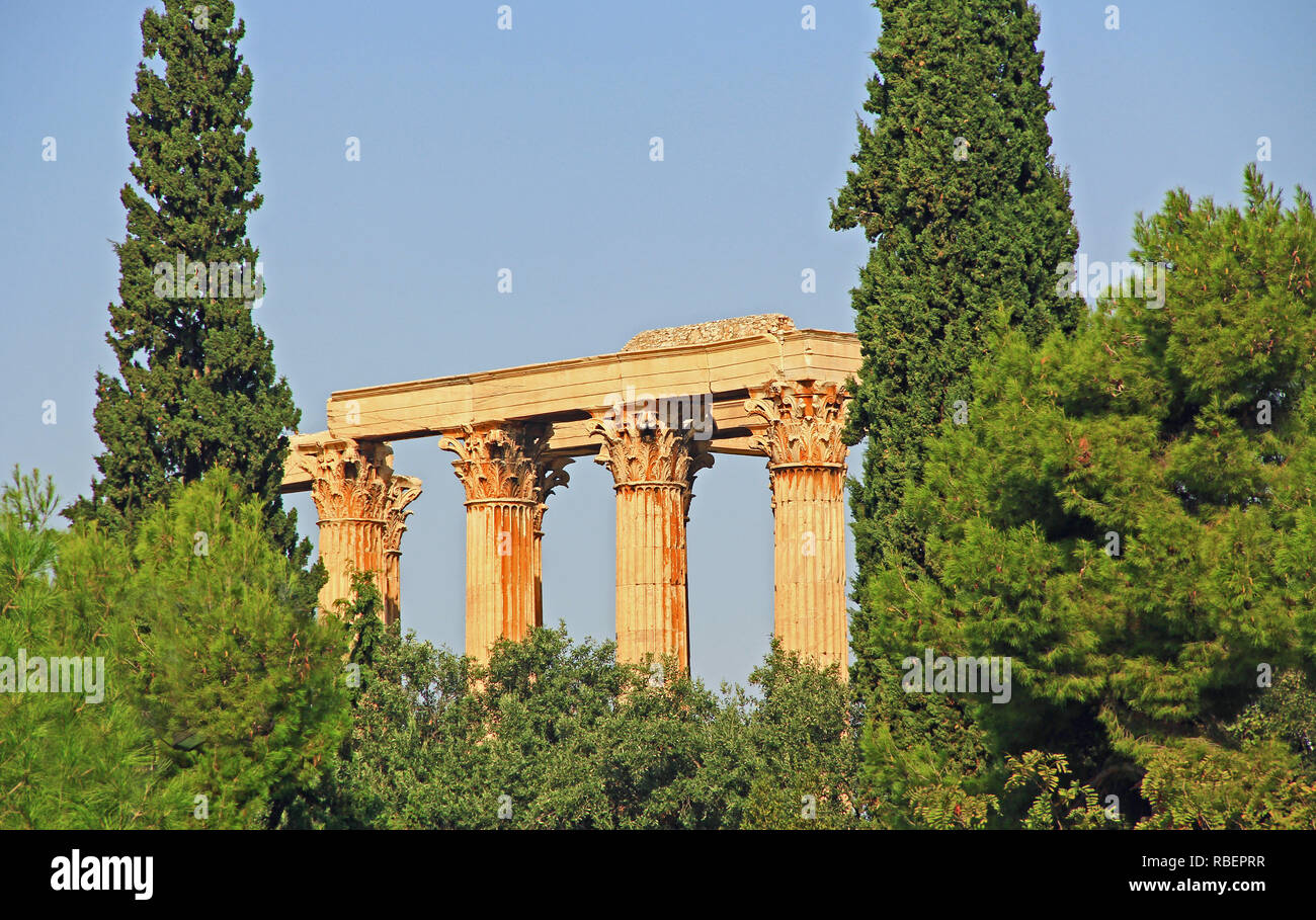 Temple de Zeus Olympien, Athènes, Grèce Banque D'Images