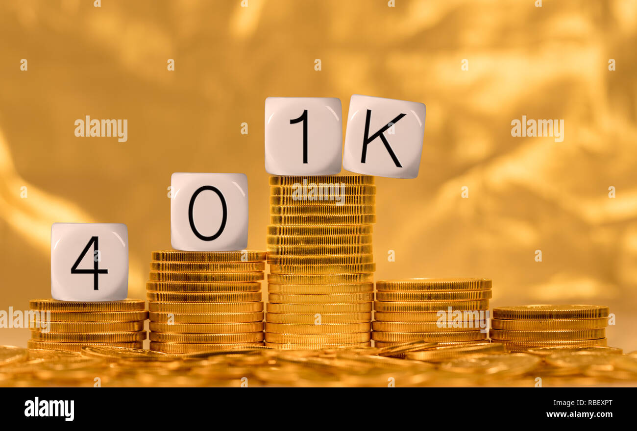 Concept pour l'écrasement du marché touchant les plans 401K Banque D'Images