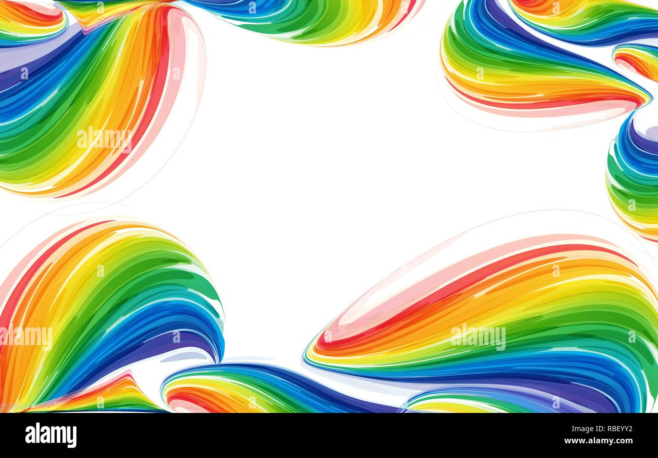 Résumé des éléments vagues colorées sur fond blanc, modèle lumineux Illustration de Vecteur