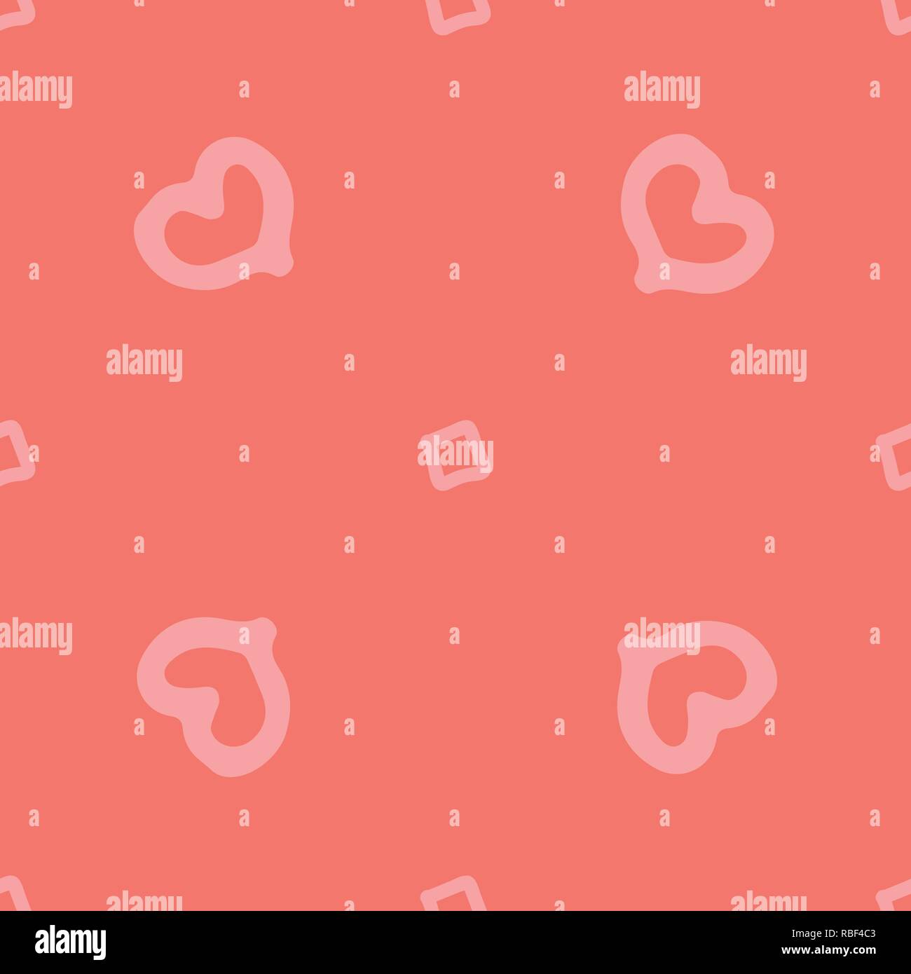 Vector illustration amour transparent avec des coeurs sur couleur corail. Illustration de Vecteur