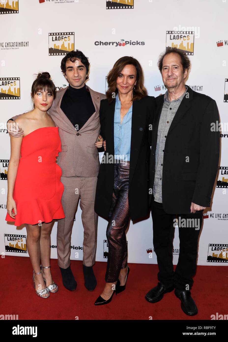 Los Angeles, Californie, USA. 9 janvier, 2019. Gianna Reisen, Alex Wolff et Polly Draper arrivent à la deuxième édition de la Los Angeles Film Critics Society Award cérémonie à l'Taglyan complexe culturel le 9 janvier 2019 à Hollywood, Los Angeles, Californie, États-Unis. (Photo de David Acosta/Image Crédit : Agence de Presse) L'agence de presse Image/Alamy Live News Banque D'Images