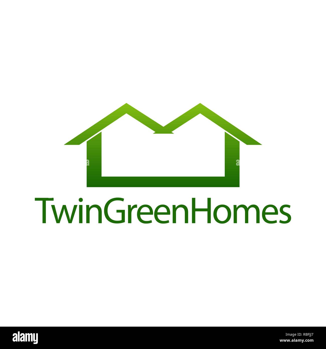 Lits green homes. Vente maison logo icône modèle de conception de l'idée concept Illustration de Vecteur