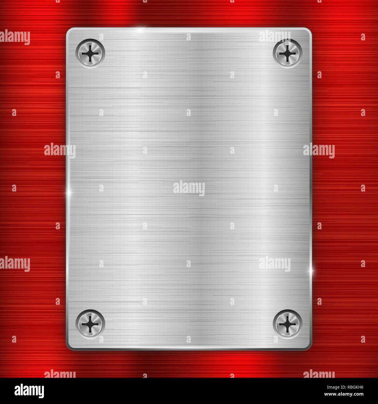 Fond métal avec plaque de fer à l'aide de vis Illustration de Vecteur