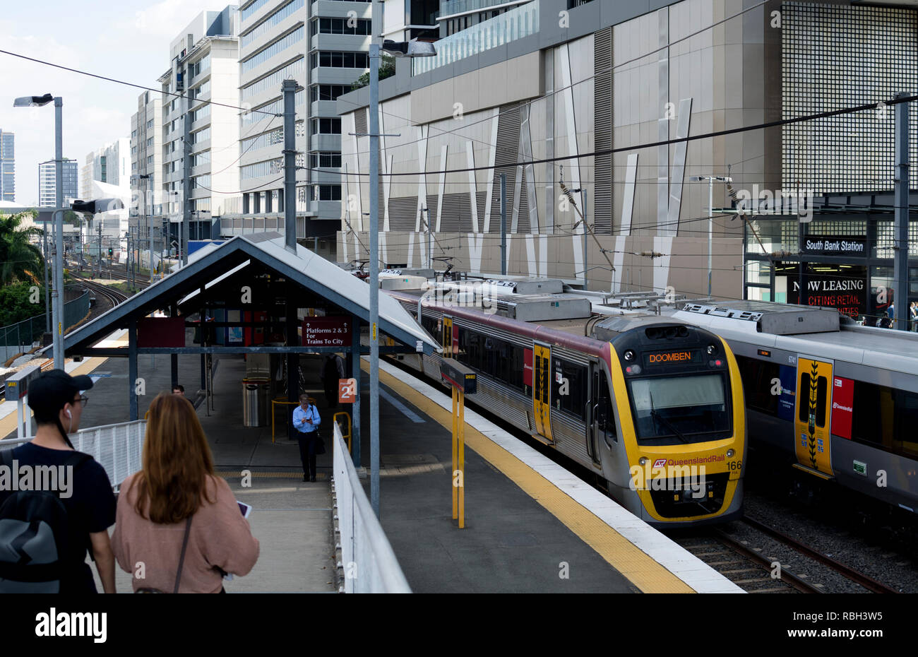 La gare de South Bank, Brisbane, Queensland, Australie Banque D'Images