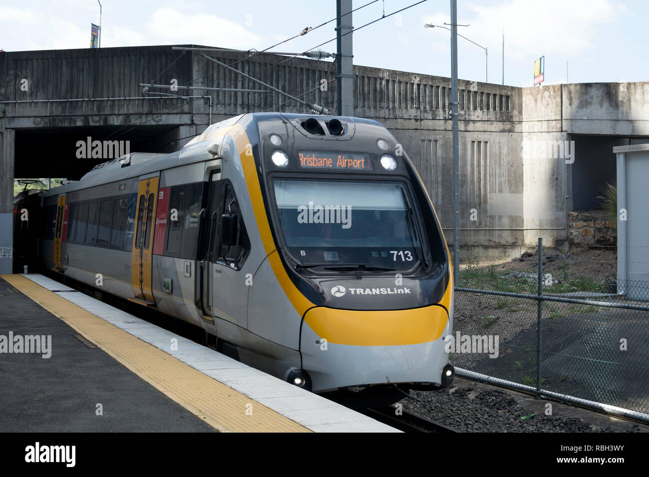 L'aéroport de Brisbane à train station South Bank, Brisbane, Queensland, Australie Banque D'Images
