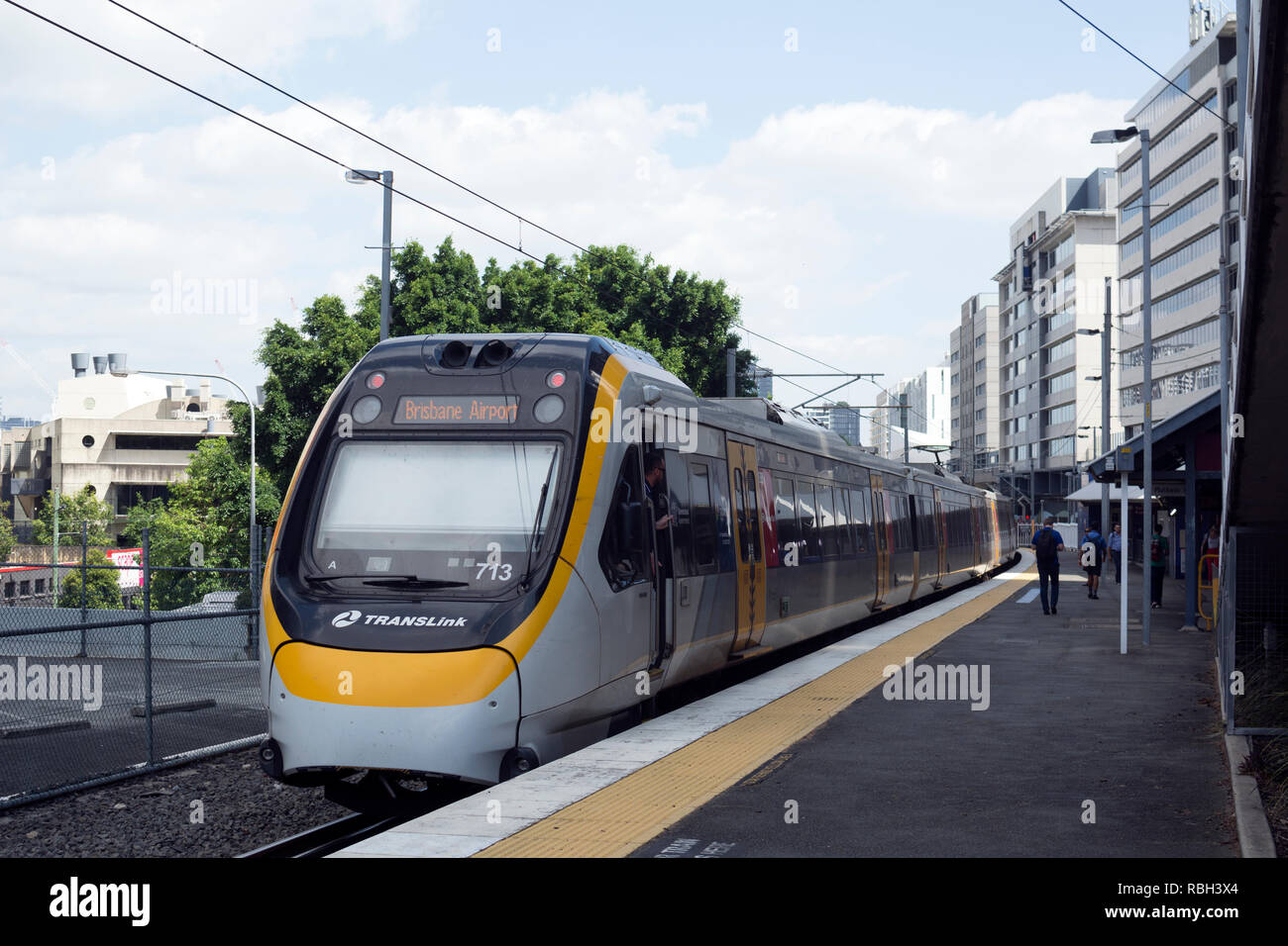 L'aéroport de Brisbane à train station South Bank, Brisbane, Queensland, Australie Banque D'Images