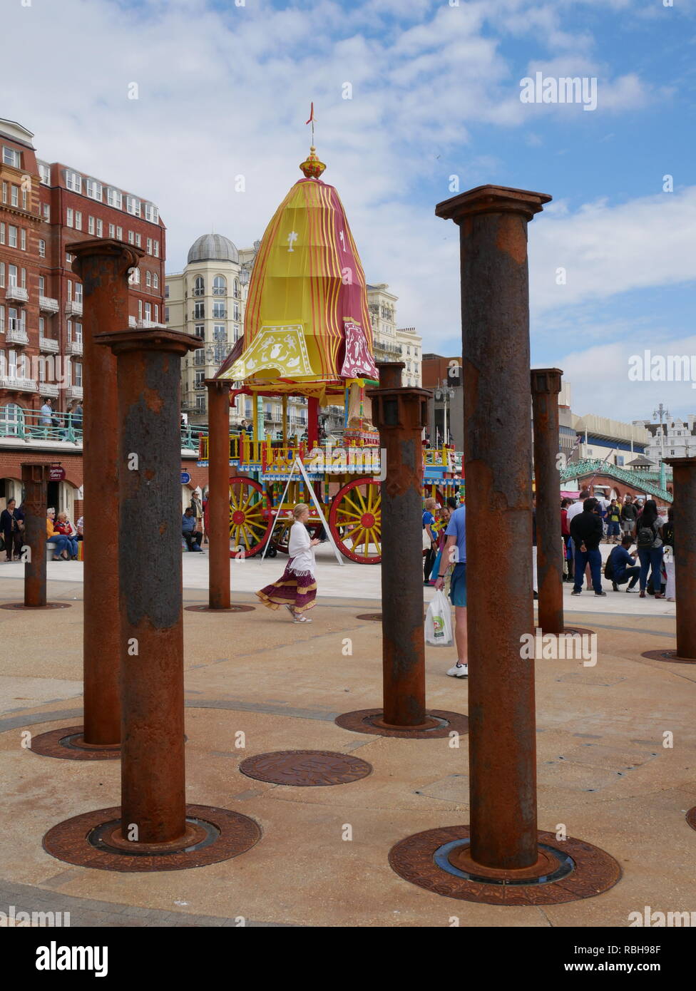 Anniversaire de Hare Krishna sur le front de mer de Brighton, Angleterre. Banque D'Images