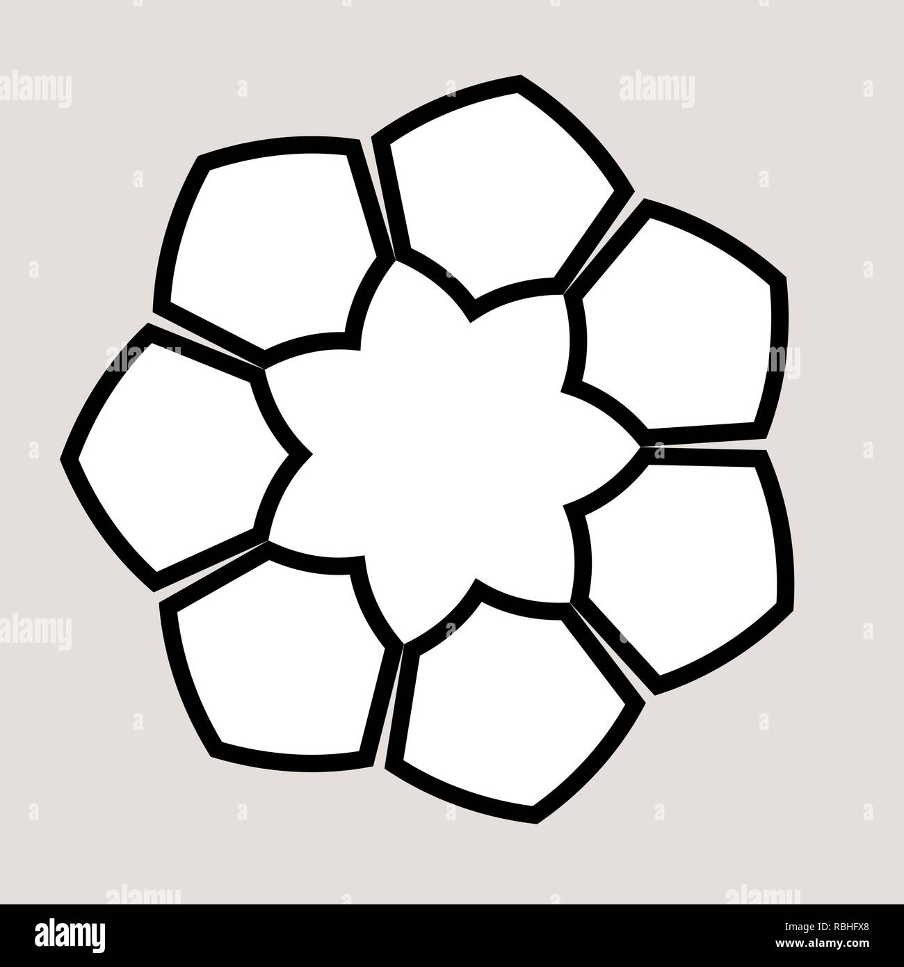 Noir et blanc graphiques frame ronde honeycomb Illustration de Vecteur